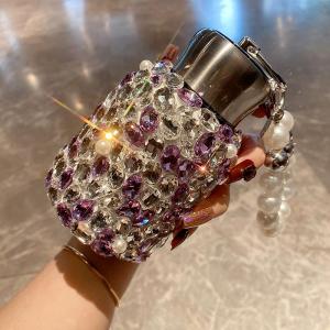 Luxury Diamond Embedded Pearl Large Belly Thermal Cup for Women High Aesthetic Value Portable Insulated Water Bottle