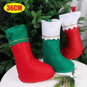 YESPERY ถุงเท้าถุงเท้าคริสต์มาสขนาดใหญ่ 36ซม. กระเป๋าของขวัญขนมสืบสองคริสต์เท้าแขวนเตาผิงตกแต่งต้น 100% คริสต์ ไม่รับเก็บเจ็บ
