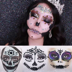 Trang Điểm Halloween Dark Forehead Diamond Stickers Cosplay Party Club Dancing Face Accessories Props Ins Style Long Fairy Ears