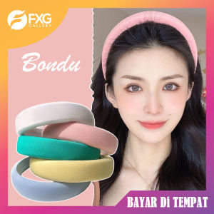FXG - Bando Besar Premium Wanita Rambut Fashion Korea Busa Lembut Warna Jreng Bandana Cantik BND04