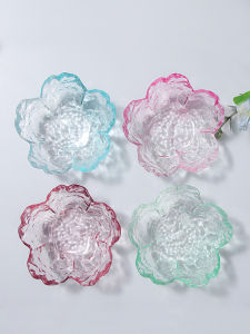 Handmade Japanese Style Sakura Glass Sauce Dish BBQ Hotpot Dry Seasoning Bowl Small Bowl Home Use Vinegar Dish Dining Utensils