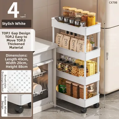 evesigar | Narrow Gap Dedicated Multi-layer Movable Thin Storage Rack