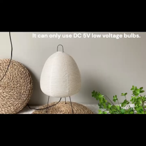 Japanese Design Paper Table Lamp Tripod Rice Paper Table Lamp Japanese Style Lantern Lamp Led Desk Lamp for Bedroom