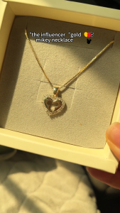 Viv Bea Fashion Titanium Chain Clavicle Necklace Carved Mickey Pendant Necklace Womens Accessories Birthday Valentines Day gift Holiday Gifts With Box