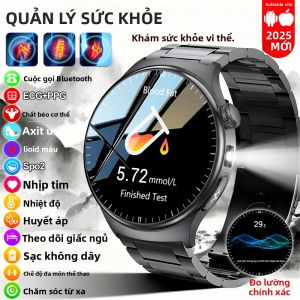 Đồng Hồ Thông Minh Mới 2025 Dành Cho Nam Giới Theo Dõi Sức Khỏe Bằng Laser Đo Huyết Áp Nhịp Tim Giấc Ngủ Gọi Bluetooth Theo Dõi Cơ Thể