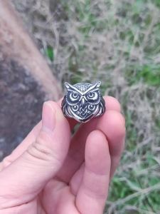 Wholesale Stainless Steel Odin Norse Anel Amulet Owl Head Viking Animal Rings For Men Women Retro Jewelry Gift Dropshipping