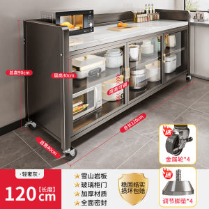 Modern Simplicity Multi-Functional Kitchen Storage Rack Stand Rock Plate Glass Microwave Oven Storage Shelf Dining Cabinet