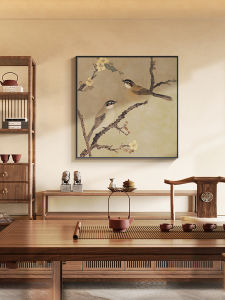 Yinghao Traditional Chinese Style Square Flower And Bird Home Decor Painting No Punching Required Atmosphere Tea Room Office Hanging Artwork