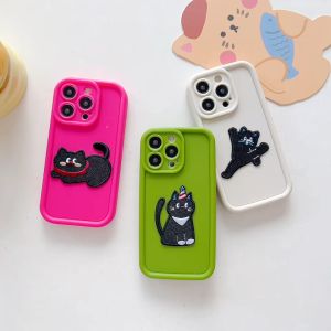 Infinix Smart 8 Pro 9 10 Plus Hot 30 30i 40 40i 40 Pro 50 50i black cat solid case casing cover fon sarung