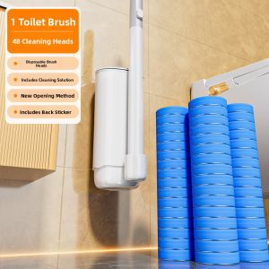 Disposable Toilet Brush Set No Dead Angles Household 2024 New Model Wall Mounted Toilet Cleaning Tool Base Brush