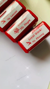 Con dấu logo tiểu học (Logo + Tên tiếng anh) thương hiệu Dstamp