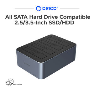 ORICO 4 Bay 2.5/3.5 "แท่นอุปกรณ์เชื่อมต่อฮาร์ดดิสพร้อมโคลนออฟไลน์1:3 5Gbps ความเร็ว80TB ขยายความจุแผ่นกั้นกันฝุ่น