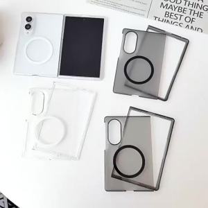 Ốp Điện Thoại Từ Tính Trong Suốt Mờ Cho Samsung Galaxy Z Fold 8/7/6/5 Tương Thích Magsafe Vỏ Mỏng Toàn Diện