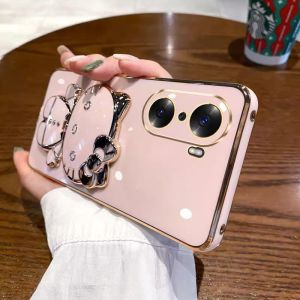 Applicable to Honor 60 mobile phone case electroplated cat bracket makeup mirror Honor 50Pro silicone soft case protective cover batch h2607069
