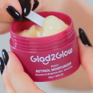 Glad2Glow Peach Retinol Moisturizer Day Night Face Cream Anti Aging Skincare Facial Moisturizer Retinol Cream（30g）
