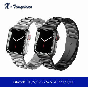 Metal Band Compatible with Apple iWatch Bands Series 10 9 8 7 6 5 4 3 2 1 SE，Business Stainless Steel Strap iWatch Bands for Men & Women 46mm 45mm 44mm 42mm 41mm 40mm 38mm Upgraded Version Solid Sports Fashion Business