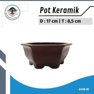 Pot Bonsai Keramik Segi Enam Kode A728