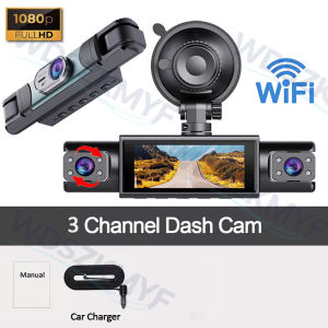 4/3 Channel Dash cam for Cars WiFi Vehicle Recorder FHD 1080P Car Camera 170° wide-angle Recording Black Box Car Accessories