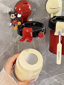 Wall-Mounted Dental Cup Storage Rack Mouthwash Cup Holder Durable Pemegang Cawan Pencuci Mulut Quick-Drying