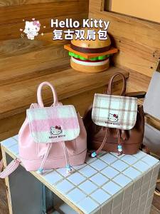 100% Authentic Sanrio Hello Kitty Kids Bag Backpack Shoulder Bag PU Material Travel Package Birthday Gift 36022