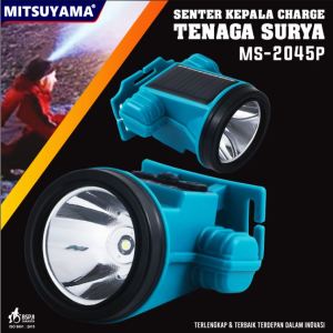 Senter Kepala Tenaga Surya USB MS-2045P Free Lampu Bohlam Headlamp Outdoor