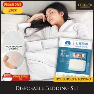 Non Woven Bedding Set Portable Disposable Travel Pillowcase Quilt Cover Bedsheet For Hotel Camping Staycation