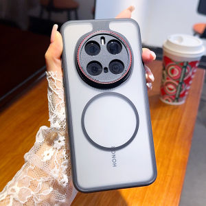 Honor Magic7 Mens Phone Case with Magnetic Charging Protection Frosted Style Luxury Fashion Simple Design Acrylic Material