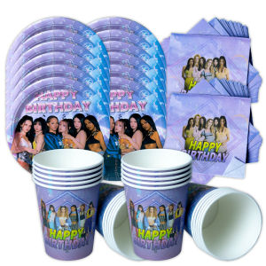 60pcs Katseye Birthday Decoration Superstar Party Disposable Cups Plates Napkins Girls Happy Birthday Party Favors Toys
