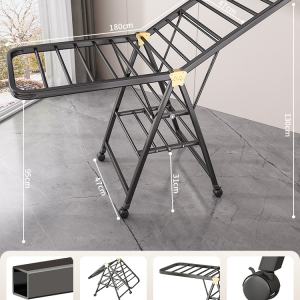 For Home Foldable Clothes Hanger Floor Balcony Baby Multi-Functional Drying Rack Installation-Free Air Quilt Laundry Rack Handy Gadget