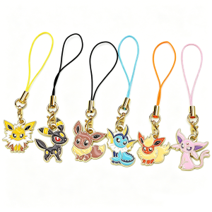Bandai | 6 Chiếc Pokemon Eevee Anime Điện Thoại Quyến Rũ Hoạt Hình Dễ Thương Cáo Quốc Quái Vật Móc Khóa Dây Túi Dây Đeo Trang Trí Quà Tặng Cho Người Hâm Mộ