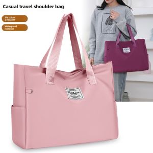 2024 New Womens Handbag Single Shoulder Bag Large Capacity Pure Color Simple Nylon Bag Tote Bag Fashion Trend Summer Casual