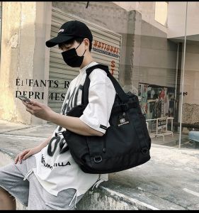 Tas Tote bag 2in1 Selempang Exciteds Tas Jinjing Hitam Motif Keren
