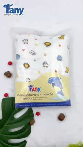 FANY-KHĂN GẠC ĐA NĂNG IN CAO CẤP 4 LỚP 78 X 110 CM / KHĂN TẮM CHO TRẺ