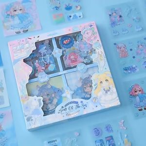 100PCS/set Kawaii PET Washi Stickers Scrapbooking DIY Journal Diary Decorative Stickers 100张不重复可爱手帐防水贴纸礼盒