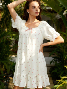 GAINREEL | Soft Comfort Short Sleeve Floral Lace Sleepwear