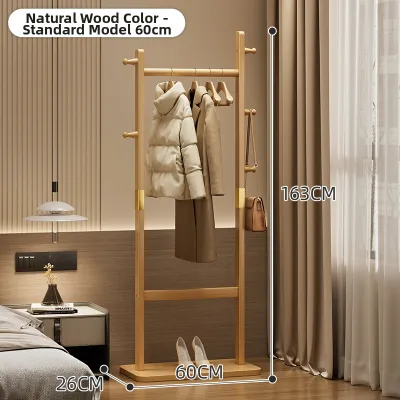 Space Saving Compact Wooden Coat Rack