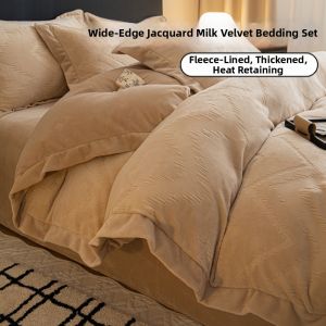 NAIYOUCHENG | Thickened Coral Fleece Bedsheet Set