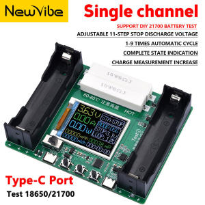 XH-M239/ชนิด-C 18650โมดูลทดสอบความจุแบตเตอรี่ลิเธียม LCD จอแสดงผลดิจิตอลเครื่องตรวจจับการทดสอบพลังงาน MAh MWh โมดูลเครื่องตรวจจับพลังงานแบตเตอรี่ดิจิตอล