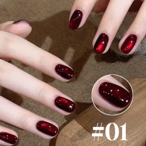 12ML 1PCS Autumn And Winter Wine Fairy Deep Red Black Cat Eye Gel Nail Polish For Christmas Nails Suitable For Toe Nails