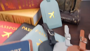 1Pc Waterproof PU Leather Suitcase Identifier Travel Bag Tag Baggage Label Name ID Card for Luggage