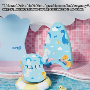 HOMIE Kids DINO Swim Kickboard (Thickened Floating Backboard for Beginners) Children Swimming Learn