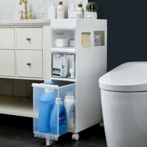 22cm Toilet Gap Storage Cabinet Bathroom Vanity Locker Toilet Storage Rack Side Cabinet Narrow Slot Rack