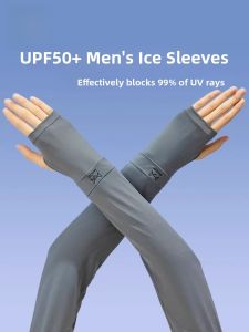 MiiOW | MiiOW Mens High-End Ice Sleeve Running Fishing UV Protection Ice Silk Sunscreen Arm Sleeve Covers Summer 2024 New Arrival