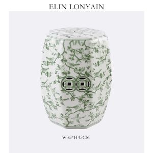 ELIN LONYAIN | Hand-painted Underglaze Blue and White Porcelain Bench