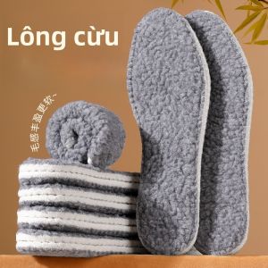XIANZHAO | Miếng lót giày lông cừu dày dặn cho nữ mùa đông Miếng lót lông cừu chống thấm nước giữ ấm cho chân không rụng