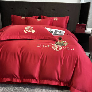 Wedding Red Bridal Bedding Set