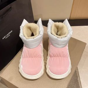 New Snow Boots Womens Winter Home Outwear Cute Cartoon Couple Thick Sole Fleece Lined Padded Warm Keeping Waterproof Cotton Shoes