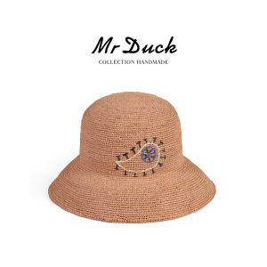 Mr DUCK | Sun Protection Foldable Hand-Crocheted Rafia Hat