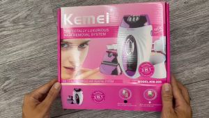 Kemei 205 รุ่นใหม่ปี 2023 💯 ของแท้ เครื่องกำจัดขน KM-205 คู่มี3หัว แขนขารักแร้บิกินี่