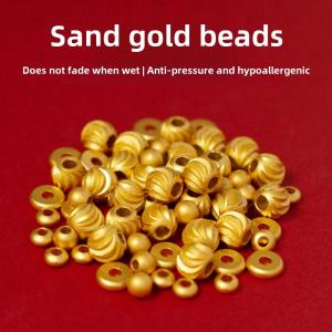New Small Loose Beads Spacer Beads Accessories 24K Gold Sand Gold Beads Bracelet DIY Materials Fashion Jewelry Accessories